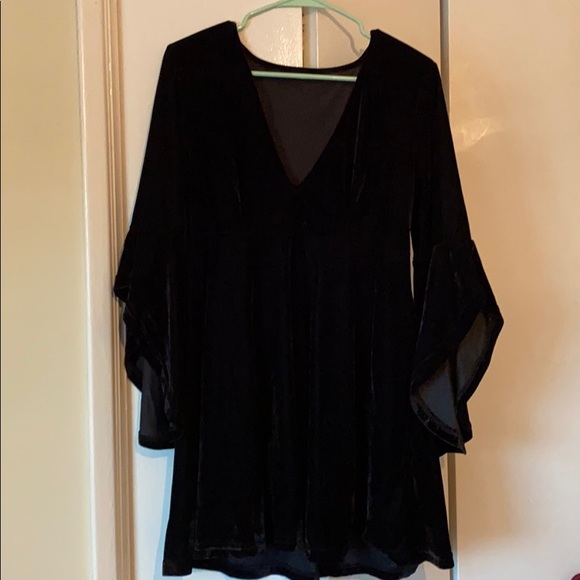 Dresses & Skirts - black velvet mini dress